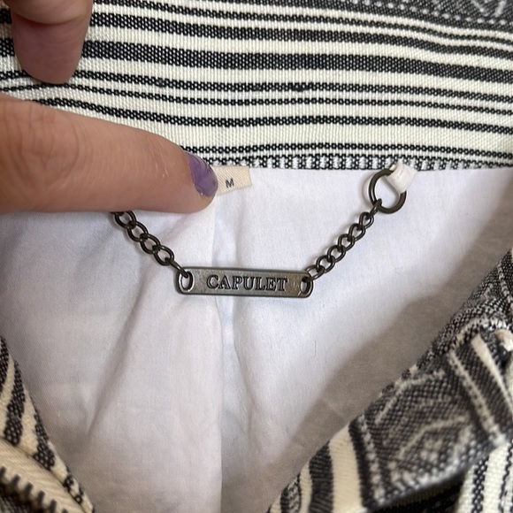 Anthropologie Capulet Anorak Beige Gray Hooded Zip Lined Jacket Size Medium - Picture 6 of 9